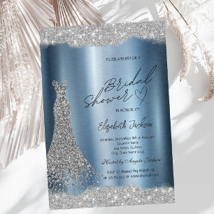 Invitation Tenue de soirée en diamants d'argent Robe de cockt