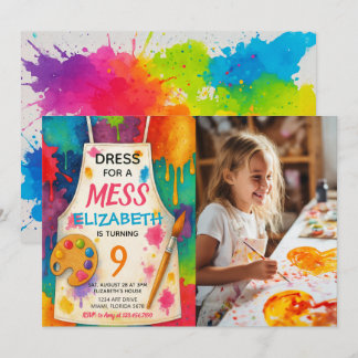 Invitation Tenue pour une photo d'anniversaire de fête d'art 