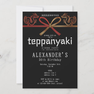Invitation Teppanyaki BLK Japonais Steakhouse Dragon Annivers