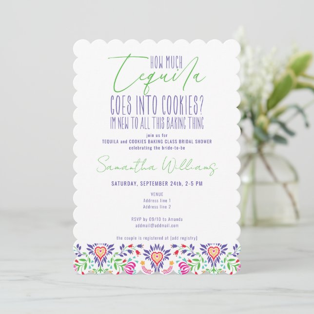 Invitation Tequila & Cookies Classe de Fête des mariées (Debout devant)