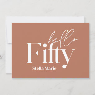 Invitation Teracotta minimaliste moderne simple 50e anniversa