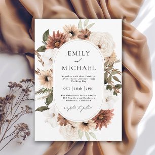 Invitation Terra Cotta Boho Mariage de automne Floral