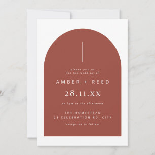 Invitation Terracotta Arc moderne minimaliste Mariage