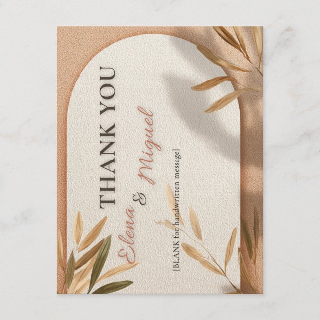 Invitation Terracotta Arch Wedding Thank You Card (Devant)
