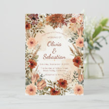 Terracotta Bohème Floral Automne Élégant Rustique