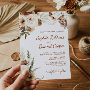 Invitation Terracotta Bohemian Floral Mariage