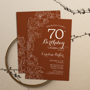 Invitation Terracotta Boho 70e anniversaire