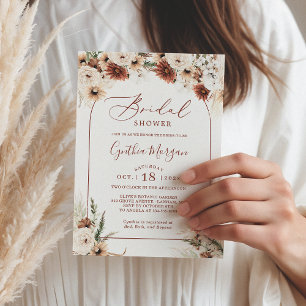Invitation Terracotta Boho Arc Floral Terme Fête des mariées
