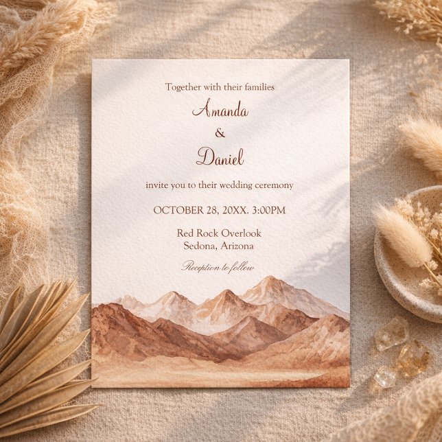 Invitation Terracotta Boho Mountain Southwest Wedding  (Créateur téléchargé)
