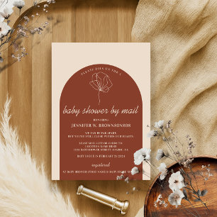 Invitation Terracotta Botanical Mail Baby shower virtuel