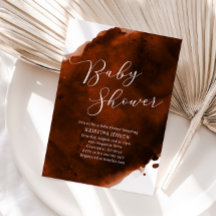 Terracotta Burnt Orange Aquarelle Baby shower