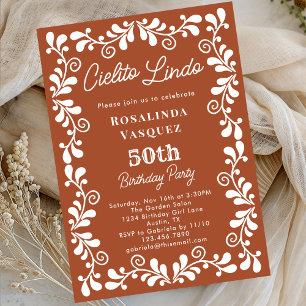 Invitation Terracotta Cielito Lindo Mexicain 50 ans Anniversa