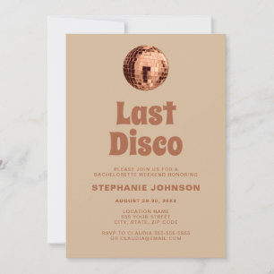 Invitation Terracotta Dernier Disco Bachelorette Week-end