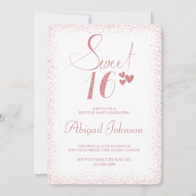 Invitation Terracotta Elegant Girls Sweet 16 Anniversaire (Devant)