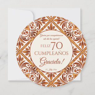 Invitation Terracotta élégant Talavera mexicain merci