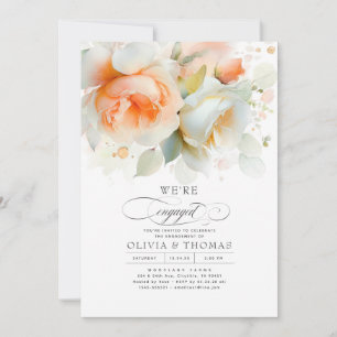 Invitation Terracotta et White Floral Engagement Party Photo