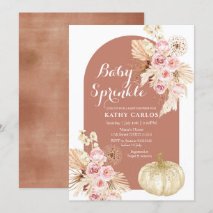 Invitation Terracotta Fall pampas grass & Citrouille Invitati