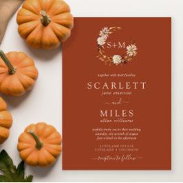 Invitation Terracotta Fall Terracotta Monogramme Mariage de c