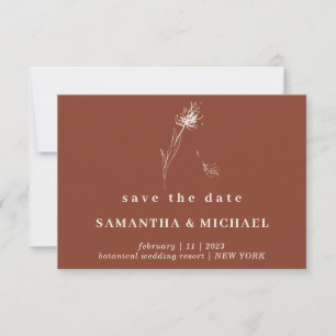 Invitation Terracotta Floral Date de sauvegarde Dandelion