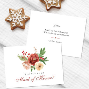 Invitation Terracotta Floral Serez-vous ma femme d'honneur