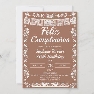 Invitation Terracotta Joyeux Anniversaire 70e Anniversaire