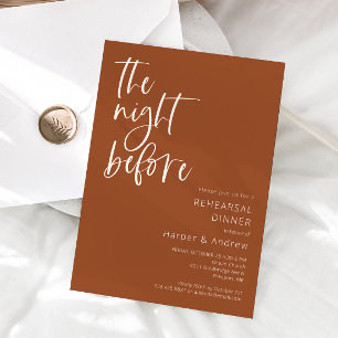 Invitation Terracotta La Nuit Avant Le Dîner De Répétition