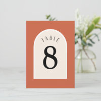 Terracotta moderne arche numéro table double face 