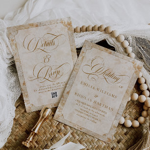 Invitation Terracotta Neutre Vieille Fortune Mariage Tout En