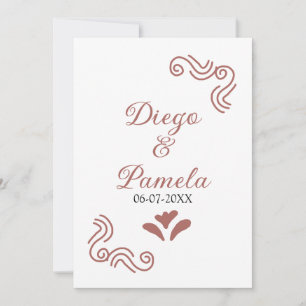 Invitation Terracotta noir rustique espagnol mariage couple f