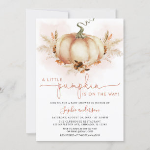Invitation Terracotta Pampas Grass Petit Baby shower Citrouil