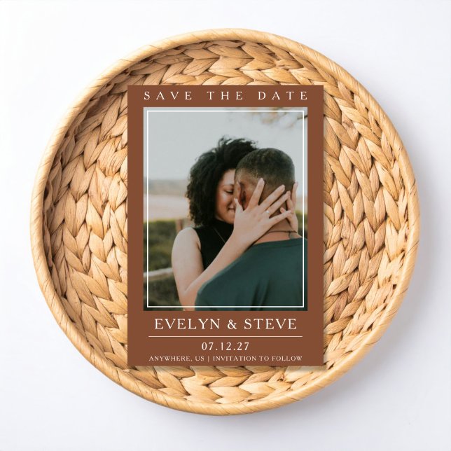 Invitation Terracotta Photo Save the Date (Créateur téléchargé)