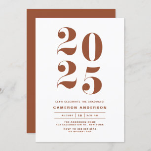 Invitation Terracotta Retro Bold Typographie 2025 Graduation