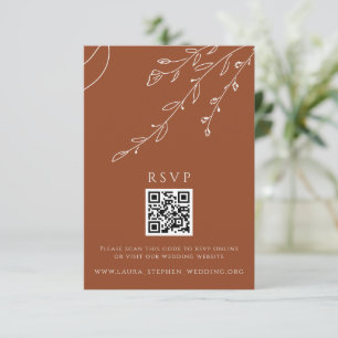 Invitation Terracotta RSVP Online QR Code Mariage site