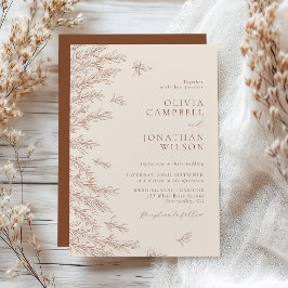 Invitation Terracotta Rust Ivory Boho Fall Foliing Mariage