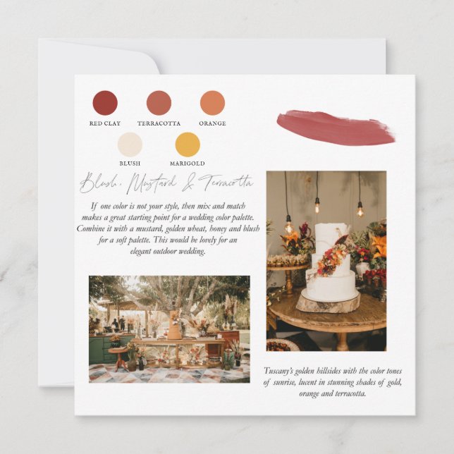 Invitation Terracotta Sunrise | Palette de couleurs rouge or  (Devant)