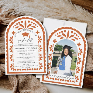 Invitation Terracotta Talavera Papel Picado Photo Remise de d