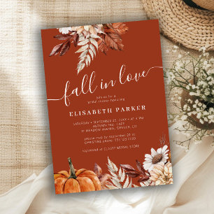 Invitation Terracotta Tombez amoureux floral baby shower