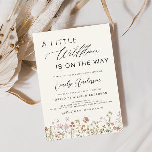 Invitation Terracotta Un Petit Baby shower Fleur sauvage