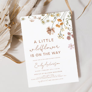 Invitation Terracotta Un Petit Baby shower Fleur sauvage