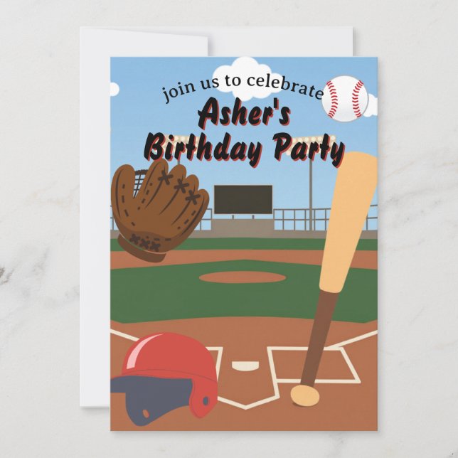 Invitation Terrain de baseball (Devant)