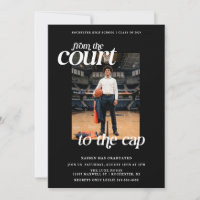 Terrain de basket-ball noir pour remise des diplôm