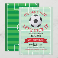 Terrain de football tendance et ruban Anniversaire