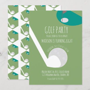 Invitation Terrain de golf miniature amusant pour fête d'anni