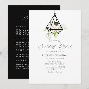 Invitation Terrarium géométrique Floral Bachelorette Week-end