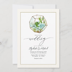 Invitation Terrarium Jardin Mariage Photo et Code QR