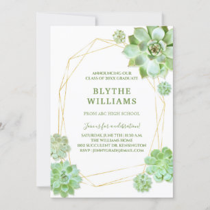 Invitation Terrarium Succulents Graduation Party