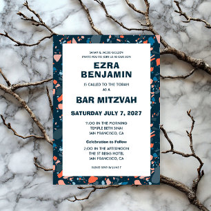 Invitation Terrazzo Bat mitzvah de barre personnalisée tiré à