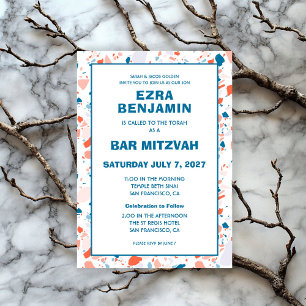 Invitation Terrazzo Bat mitzvah de barre personnalisée tiré à