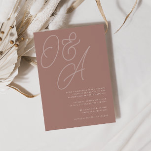 Invitation Terre cuite Mariage de monogramme de filigrane d