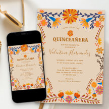 Terre Florale Mexicaine Quinceanera Invitati